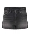 Diesel Denim Shorts With Faded Wash And Pockets In Grey
