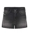 Diesel Denim Shorts With Faded Wash And Pockets In Grey