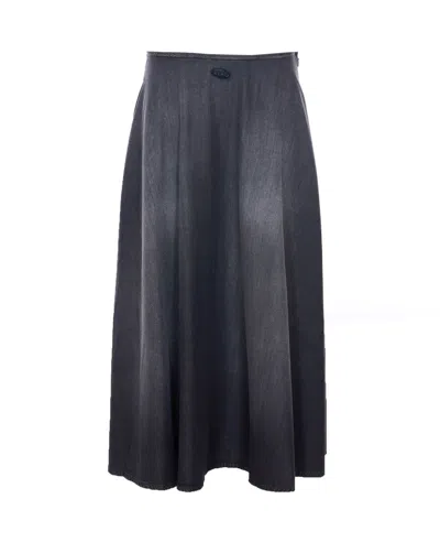 Diesel De-annie S3 Denim Skirt In Gray