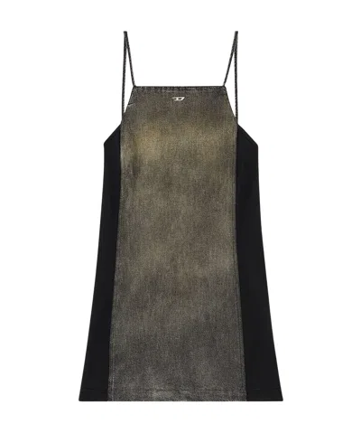Diesel De-bety-s Straight Hem Denim Dress In Gray
