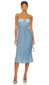 Diesel Strappy Midi Dress In Fix Denim In Blue