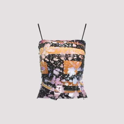 Diesel Deep Black Cotton Top In Multi