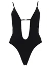 Diesel Minimalist Solid Color Swimsuit In Black
