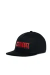 Diesel Cappello Da Baseball In Gabardina Con Logo Degradé In Red