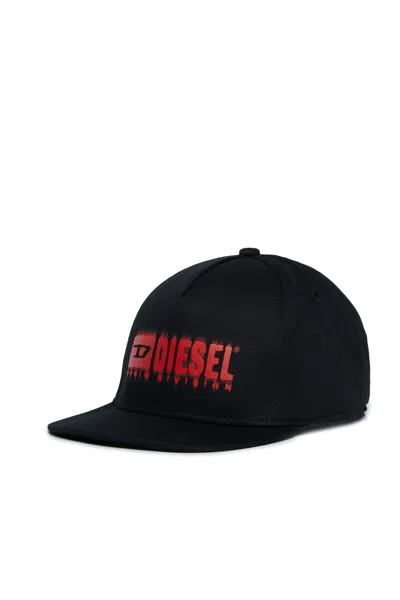 Diesel Cappello Da Baseball In Gabardina Con Logo Degradé In Red