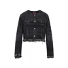 Diesel Jacket In Lasered Cotton-hemp Denim In Black