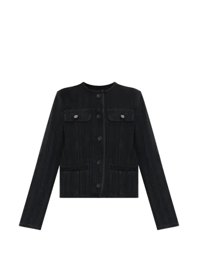 Diesel De-grafy Pinstripe Denim Jacket In Black