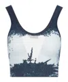Diesel Cropped Ribbed Tank Top In White