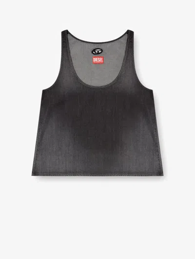 Diesel De-misy-s Cotton And Lyocell Tank Top In Black