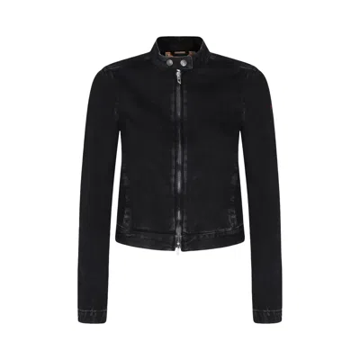 Pre-owned Diesel De-mornin Denim Jacket 'black' | Women's Size S