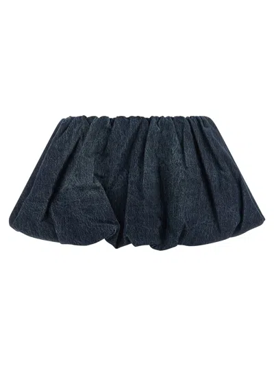 Diesel Short Bubble Skirt In Denim In Blue