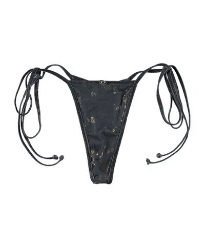 DIESEL DIESEL DEMY UTLT METALLIC THONG BIKINI BOTTOM