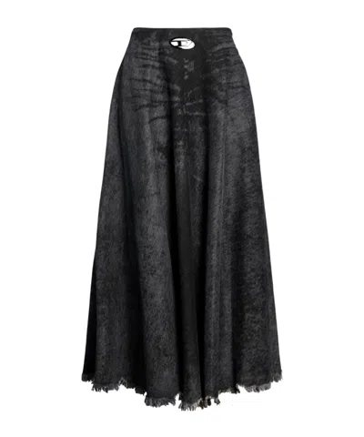 Diesel Denim A-line Skirt In Gray