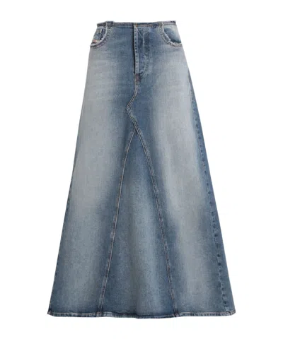 Diesel Denim A-line Skirt In Blue