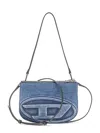 Diesel Denim Bag With Prominent Logo And Sleek Accents In Blue