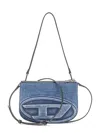 Diesel Denim Bag With Prominent Logo And Sleek Accents In Blue