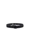 Diesel Oval D-buckle Leather Belt In Black