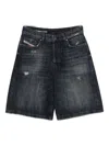Diesel Denim Bermuda In Black