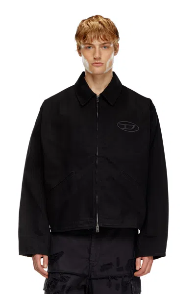 Diesel J-taylor-bleach Denim Jacket In Black