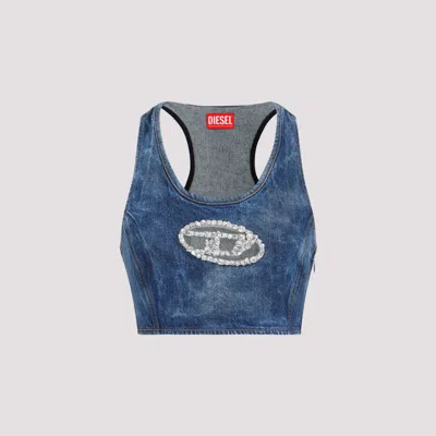 DIESEL DENIM BLUE DENIM COTTON TOP