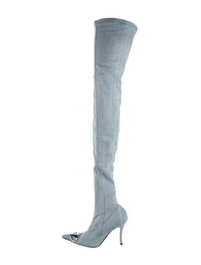Pre-owned Diesel Denim Boots In Blue