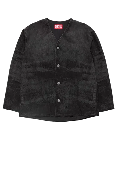 DIESEL DIESEL DENIM CARDIGAN JACKET BLACK