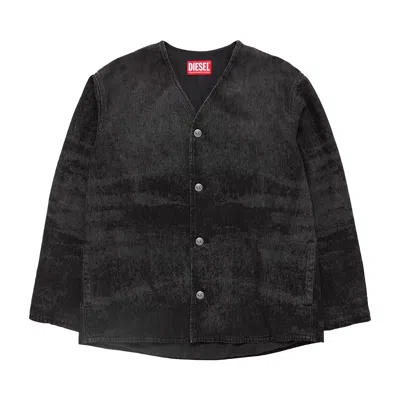 Pre-owned Diesel Denim Cardigan Jacket 'black' | Men's Size Xxl