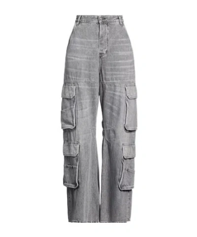 Diesel Denim Cargo Pants In Gray
