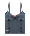 Diesel Denim Silhouette Top Spaghetti Straps In Blue