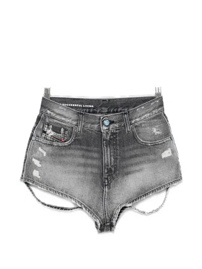 Diesel Denim Cotton Shorts In Gray