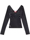 Diesel Long-sleeve Top With Denim Effect
