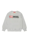 Diesel Logo Crew-neck Sweatshirt In Gray