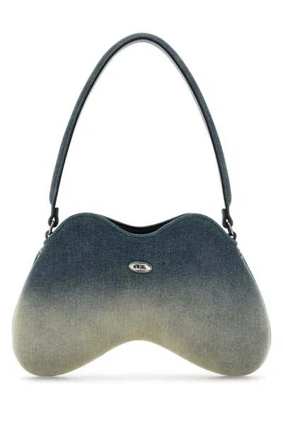 Diesel Denim Double D Shoulder Bag In Blue