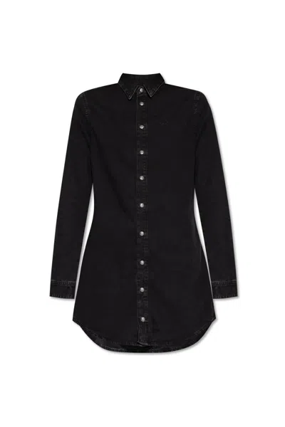 Diesel Denim Dress `de-eazy` In Black
