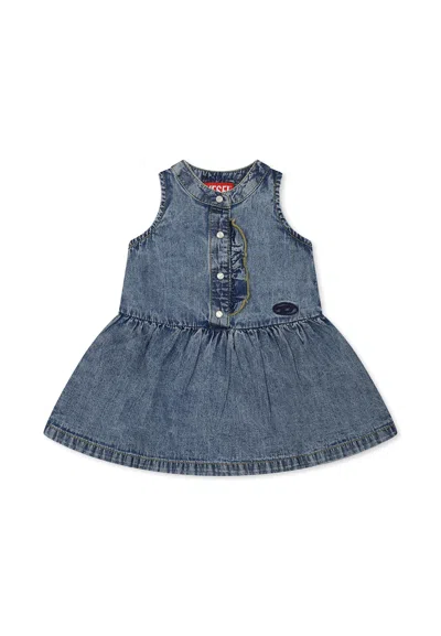 Diesel Denim Dress For Baby Girl With Logo