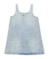 Diesel Light Denim Dress With Microstones In Light Blue