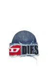 Diesel Denim Effect Beanie With Bold Patch Detail