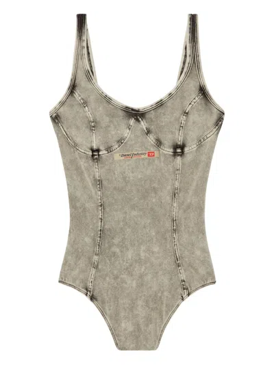 Diesel Bodysuit "cami-dnm" In Grey