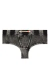 Diesel Denim-effect Jersey Thong In Black