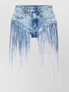 Diesel De-jizz Denim Shorts W/ Fringe