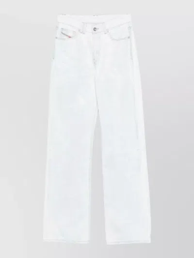 Diesel Denim High-rise Straight-leg Jeans In Gray