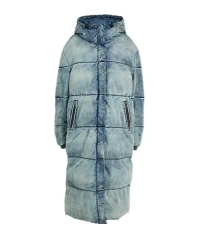 Diesel Denim Hooded Cotton Jacket In Blue