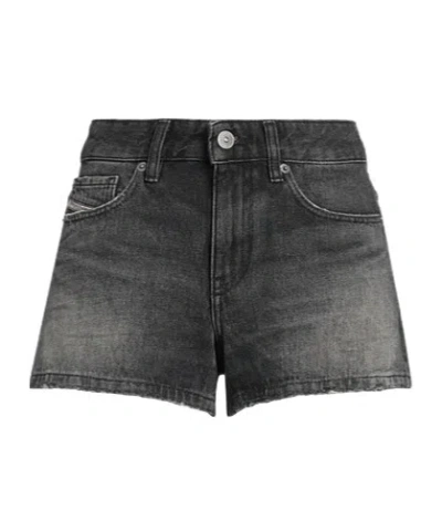 Diesel Denim Hot Pants In Black
