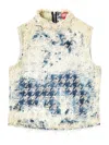 Diesel Sleeveless Top In Houndstooth-weave Denim In Multi