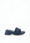 Diesel Denim-inspired Cotton Sandals With Logo Detail In Multi