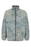 Diesel 'd-krap' Light-blue Worn Effect Jacket With Zip And Raised Collar