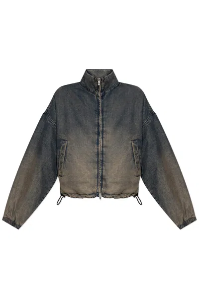 Diesel Denim Jacket `de-flower-s` In Gray