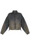 Diesel Denim Jacket `de-flower-s` In Gray