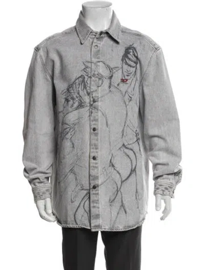 Pre-owned Diesel Denim Jacket In Gray
