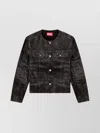 Diesel Denim Jacket With Chest And Flap Pockets In Black
